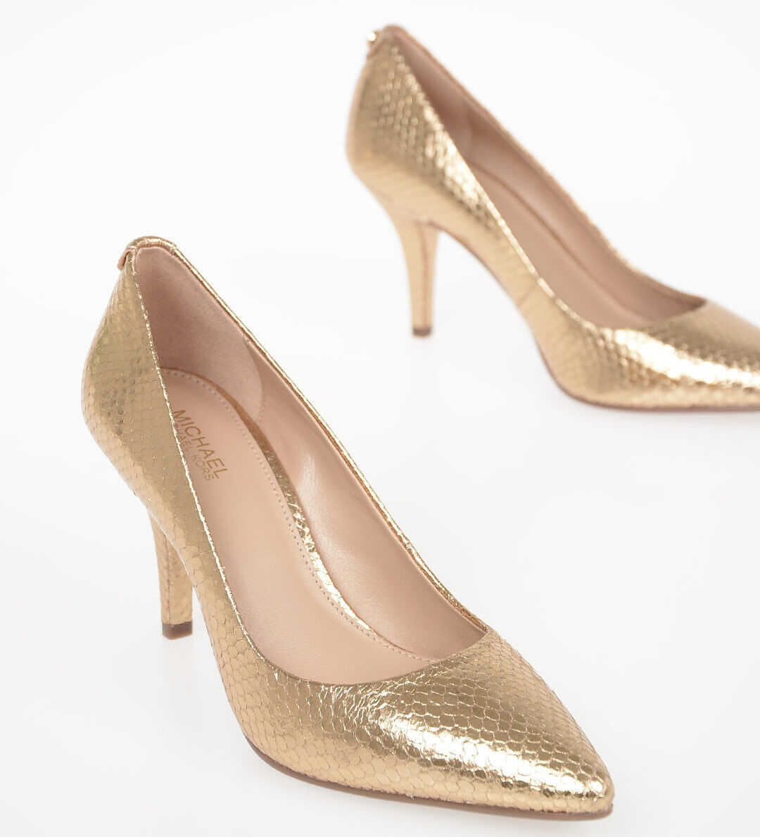 Michael Kors MICHEAL 8cm Snake Printed Pumps GOLD