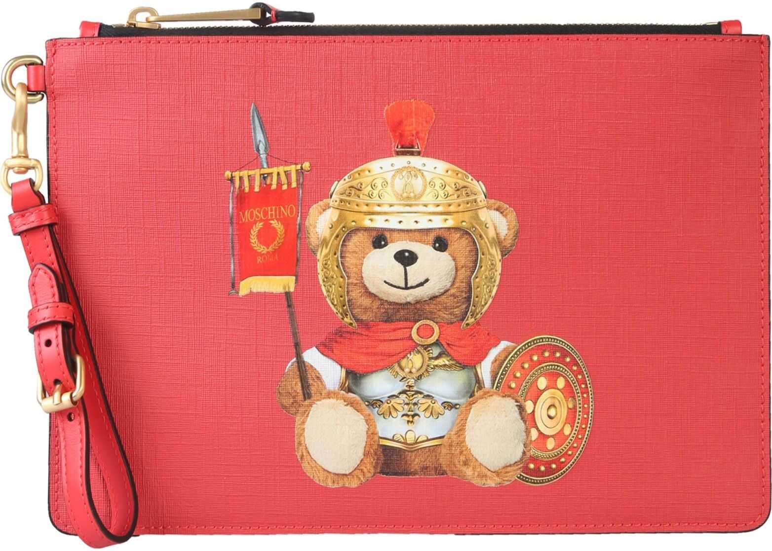 Moschino Roman Teddy Bear Pouch RED