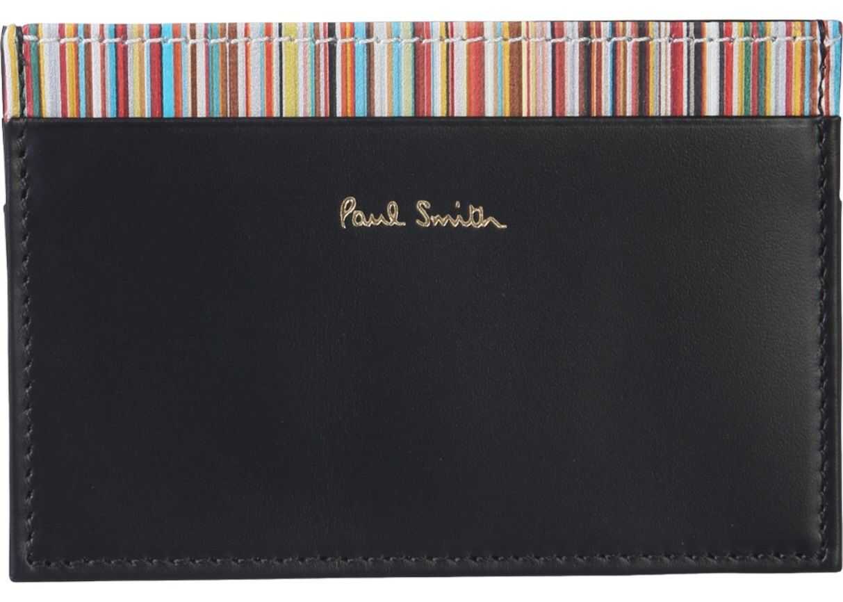 Paul Smith Card Holder With Stripe Signature BLACK