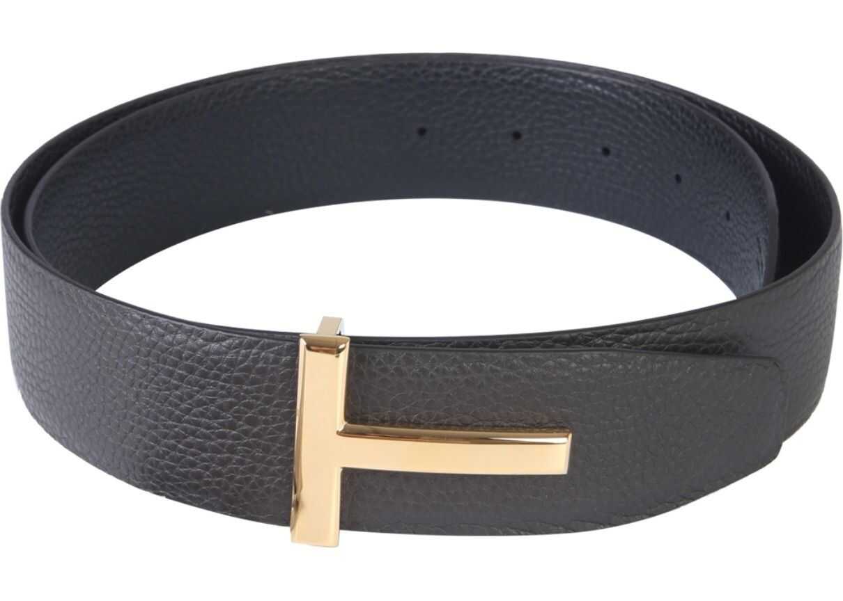 Tom Ford Reversible Belt With T-Buckle BROWN