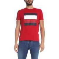 Tricouri Tommy Hilfiger Red T-Shirt With Contrasting Logo Print*