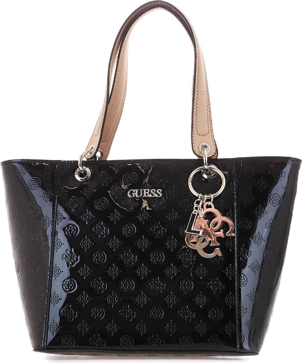 GUESS Lacquered shopper with logo 