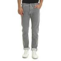 Blugi drepti Light Grey Jeans With Vintage Print Barbati