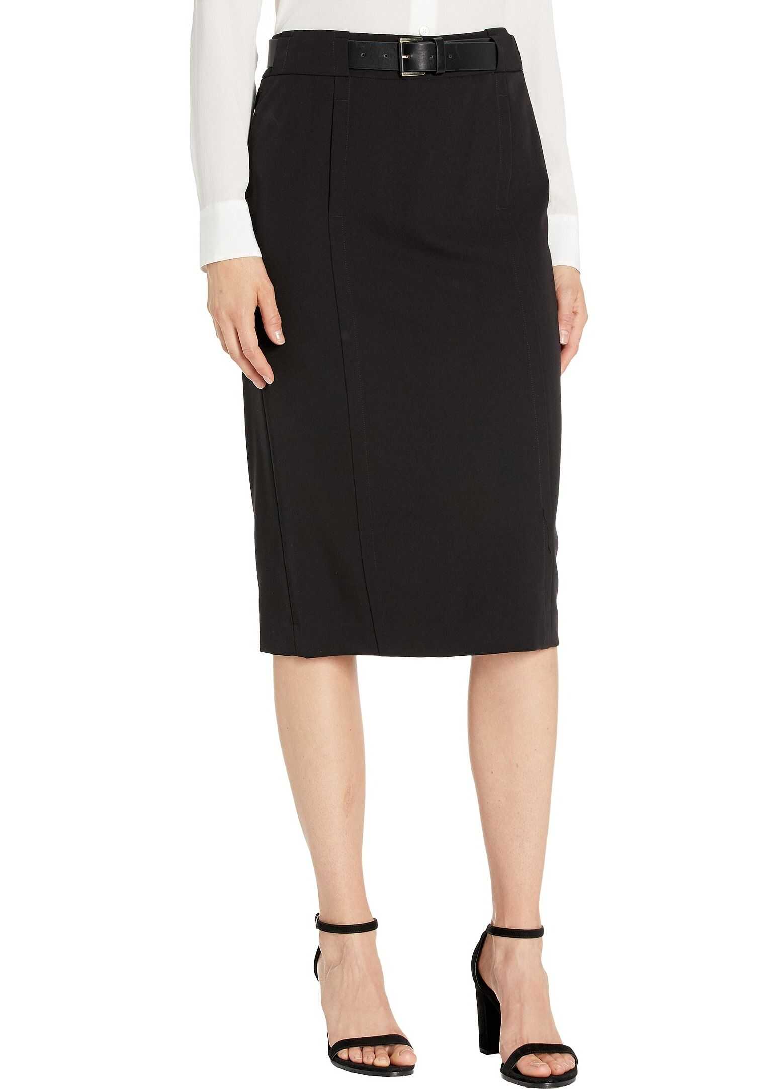 Tommy Hilfiger Pencil Skirt with Matte Belt Black