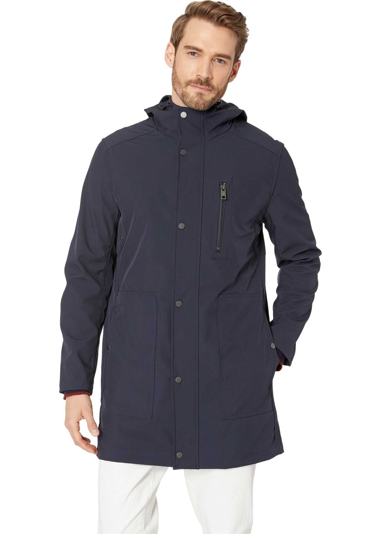 Marc New York by Andrew Marc Bonded Jersey Hooded Parka Navy