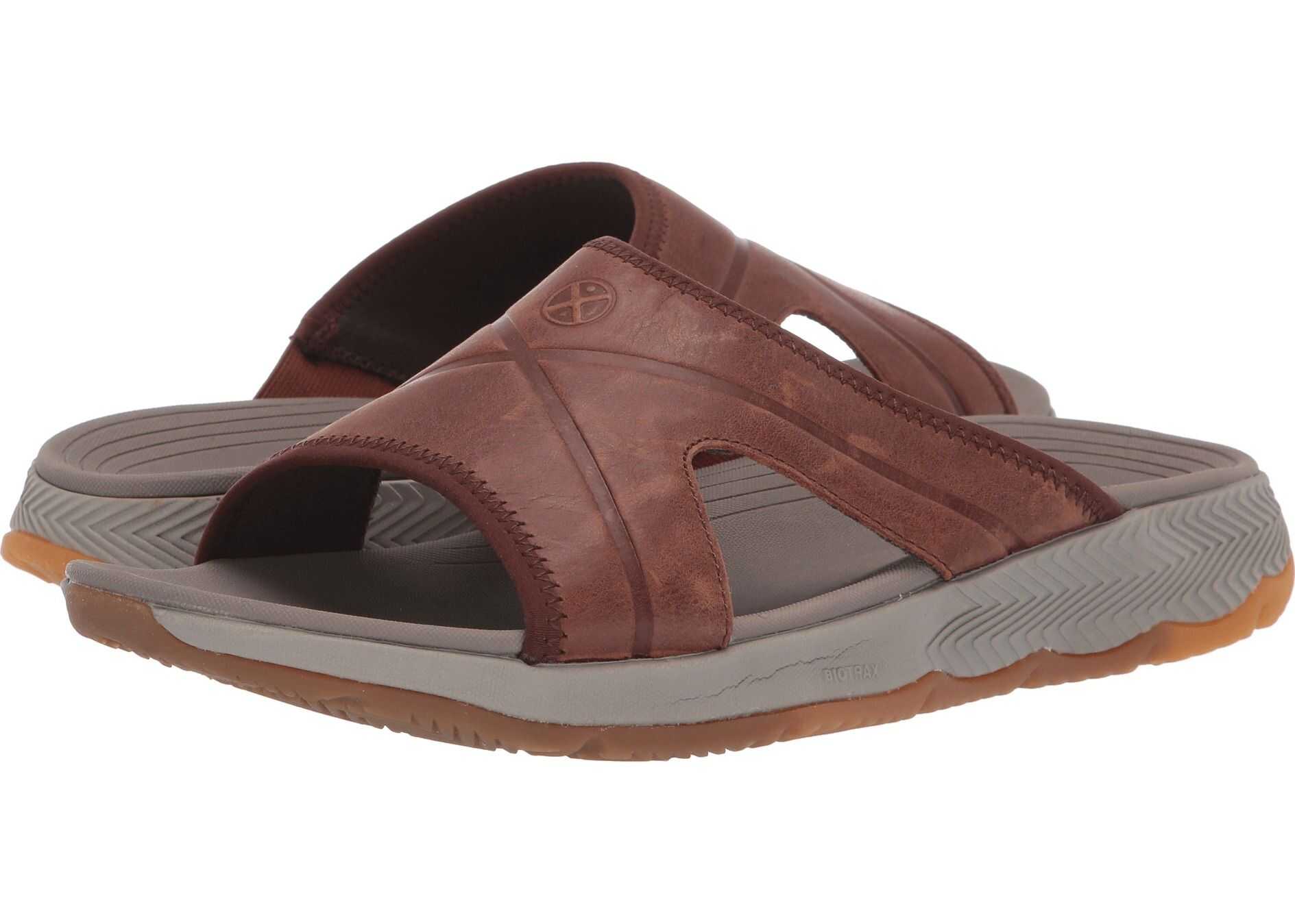 Hush Puppies Puli Slide Saddle Brown Leather