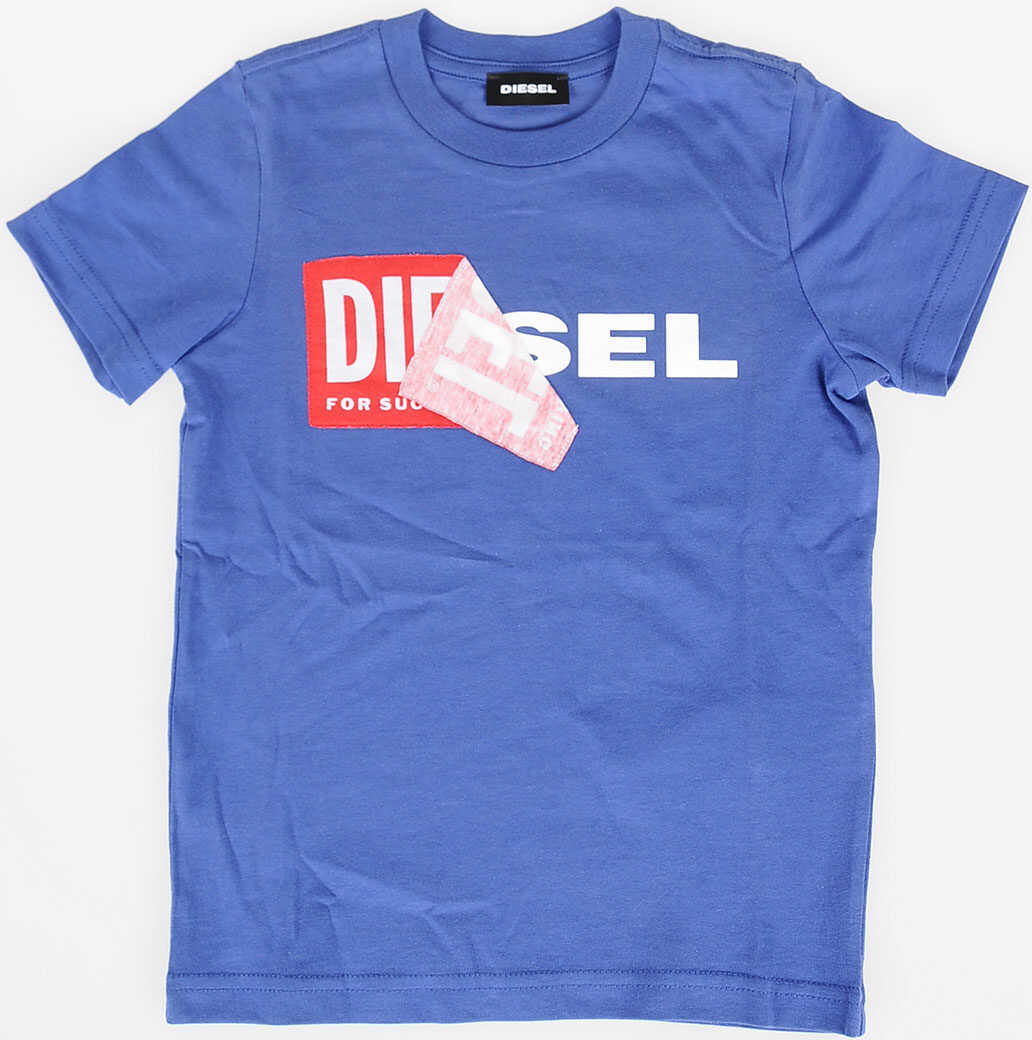 Diesel Kids Cotton Jersey TDIEGO T-Shirt BLUE