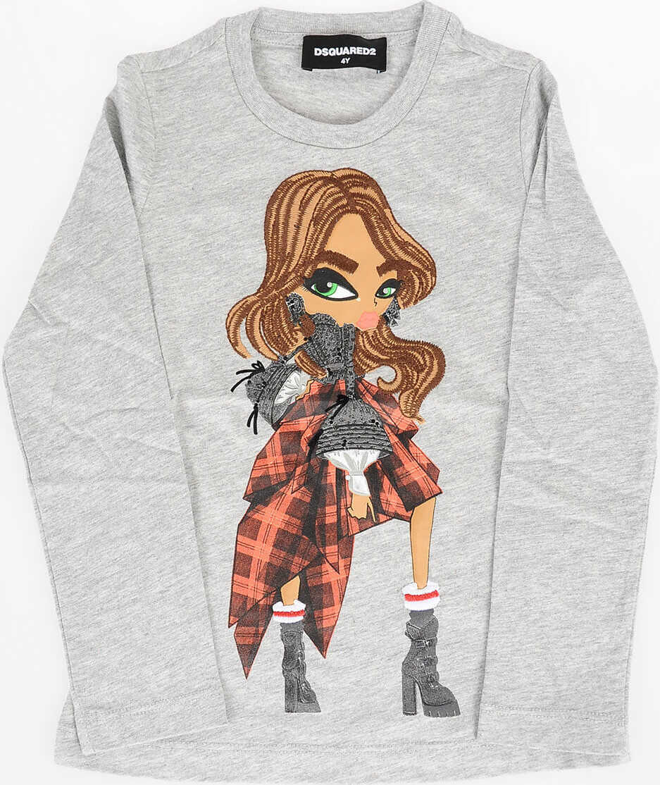 Dsquared2 Kids Embroidery T-shirt GRAY