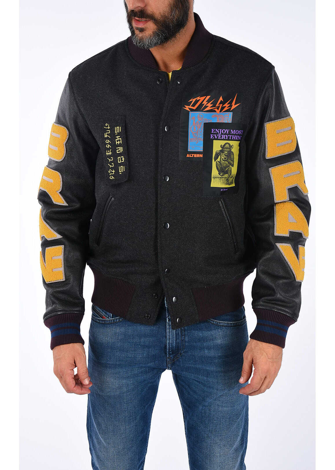 Diesel Embroidered HARRYZ Bomber BLACK