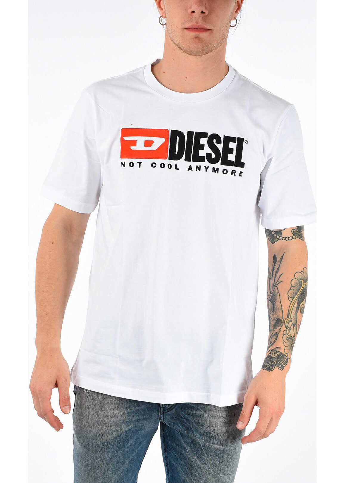 Diesel Embroidered HC-T-JUST-DIVISION T-Shirt WHITE