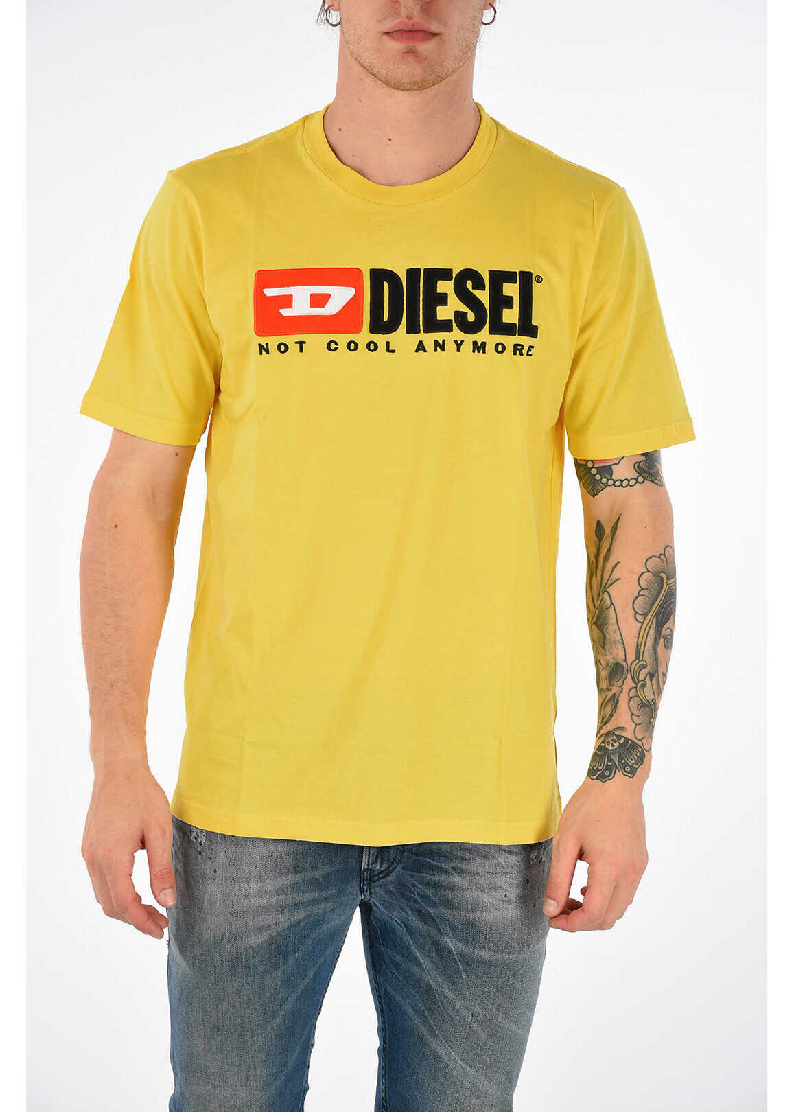Diesel Embroidered JUST-DIVISION T-Shirt YELLOW