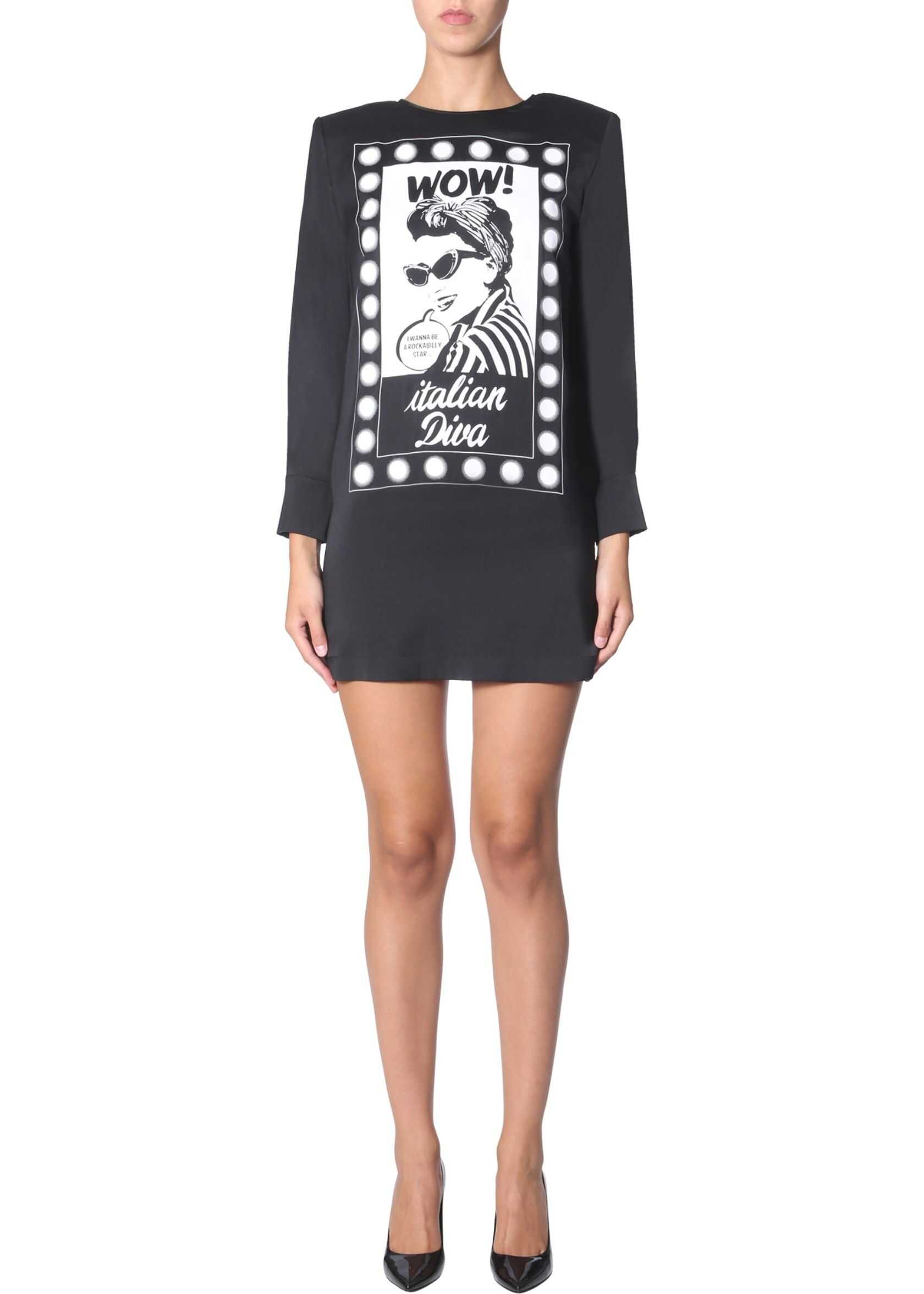 LOVE Moschino Crew Neck Dress BLACK