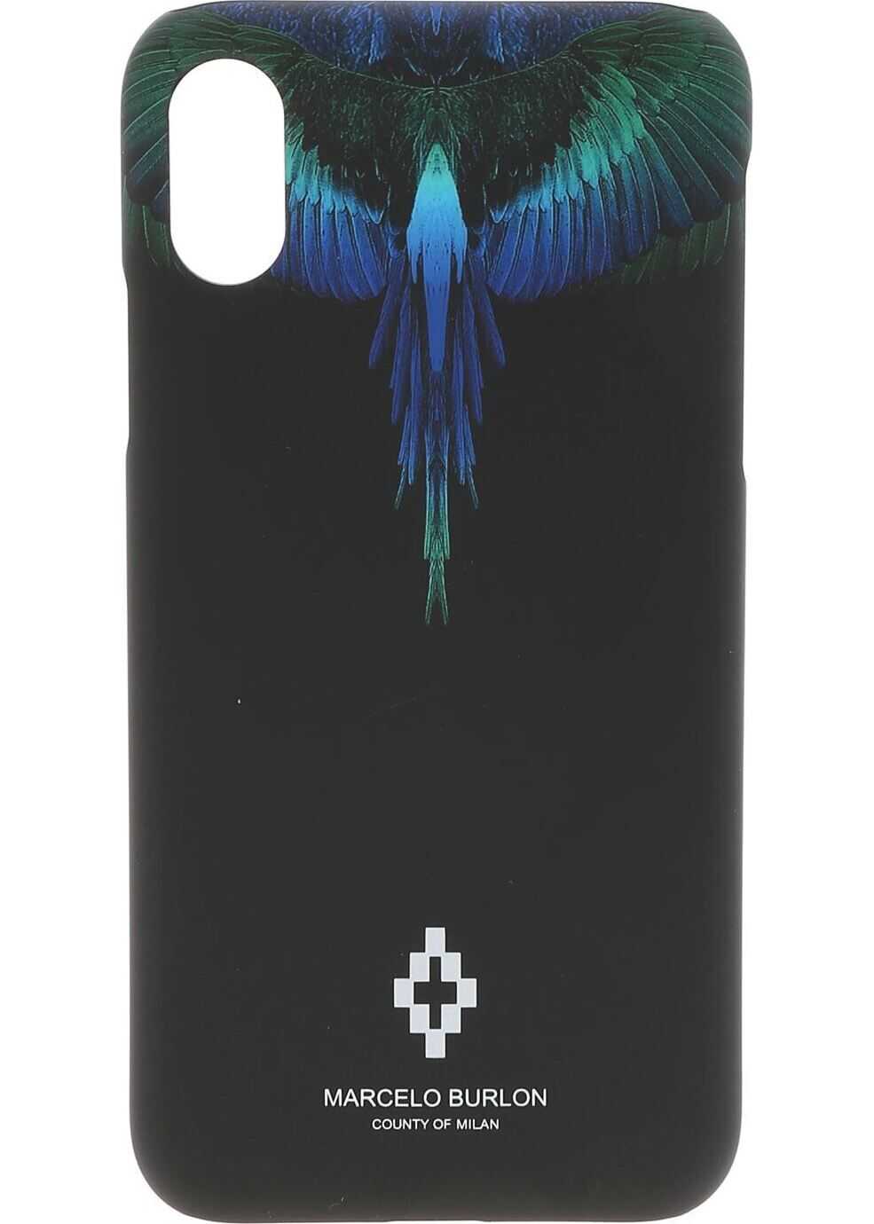 Marcelo Burlon Wings Cover In Black And Blue Black