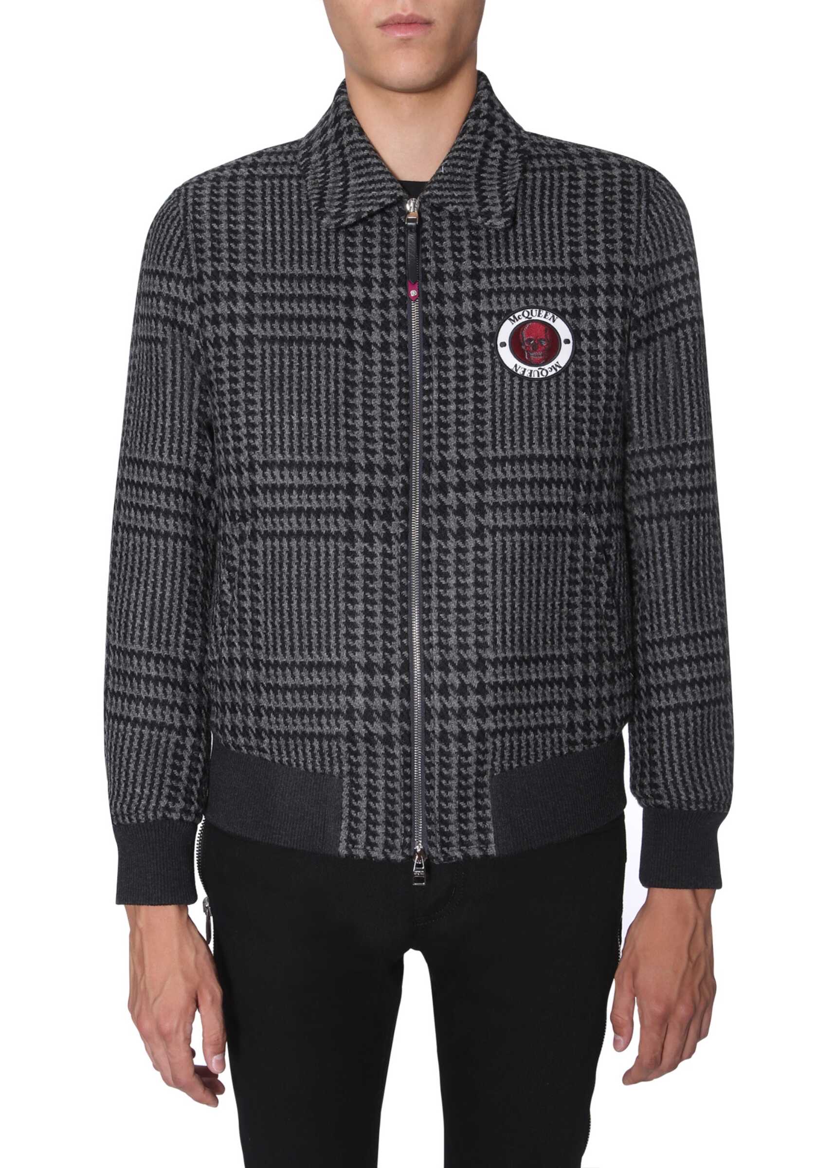 Alexander McQueen Bomber With Logo Patch GREY image3