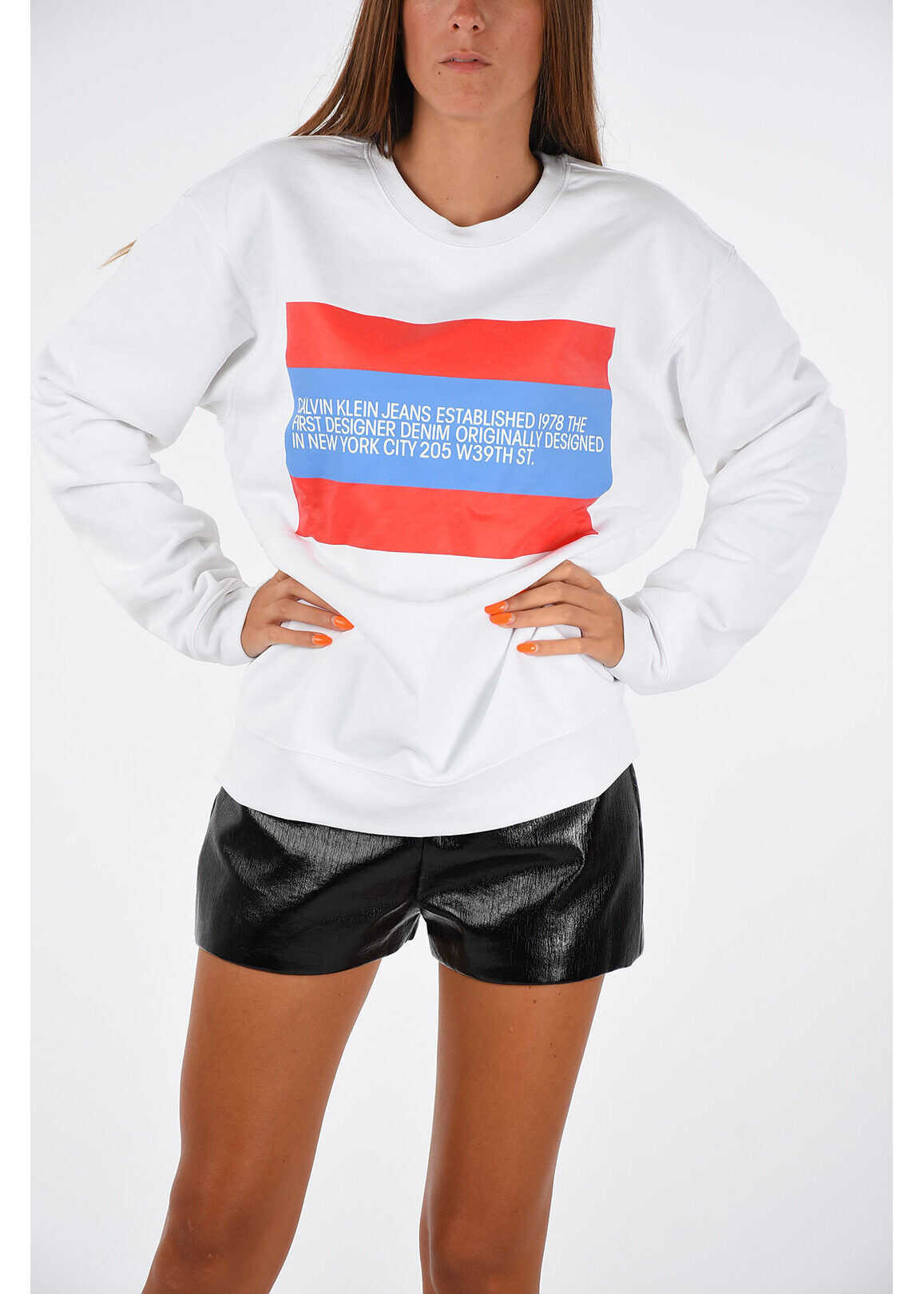 Bluza Calvin Klein JEANS EST. 1978 Printed Sweatshirt WHITE
