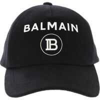 Sepci Black Cap With White Balmain Logo Barbati