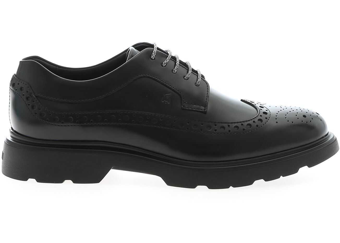Derby Shoes Brogue H393 In Black