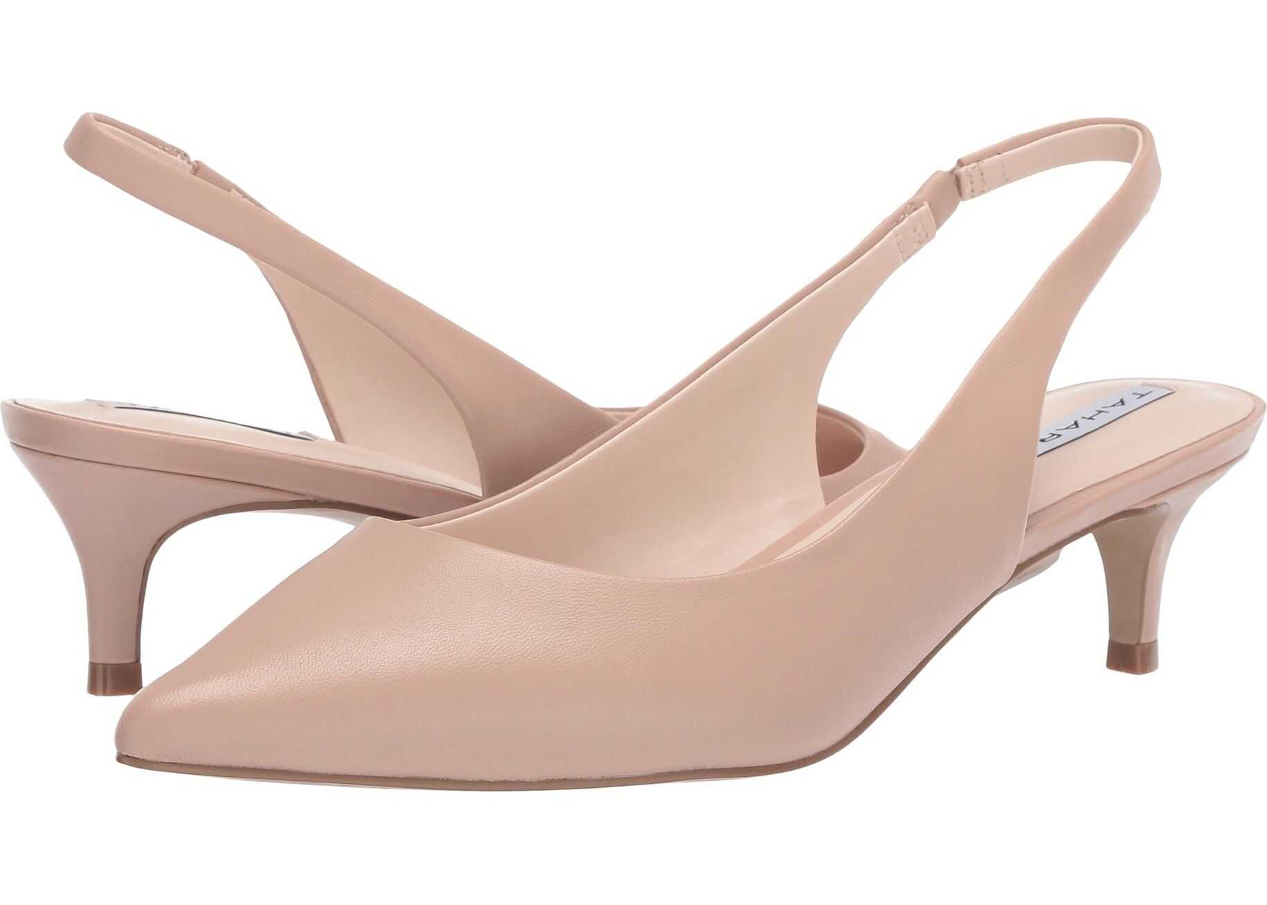 Tahari Finnley Slingback Kitten Heel Barely Nude Leather