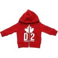 Bluze Red Sweatshirt With White Logo Print Baieti