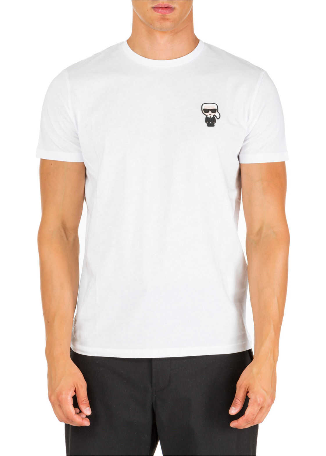 Karl Lagerfeld Short Sleeve T-Shirt Crew Neckline Jumper K/Ikonik White