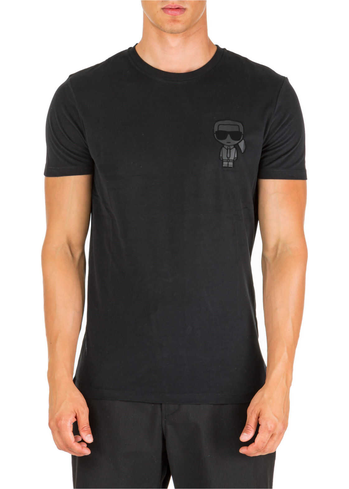 Karl Lagerfeld Short Sleeve T-Shirt Crew Neckline Jumper K/Ikonik Black