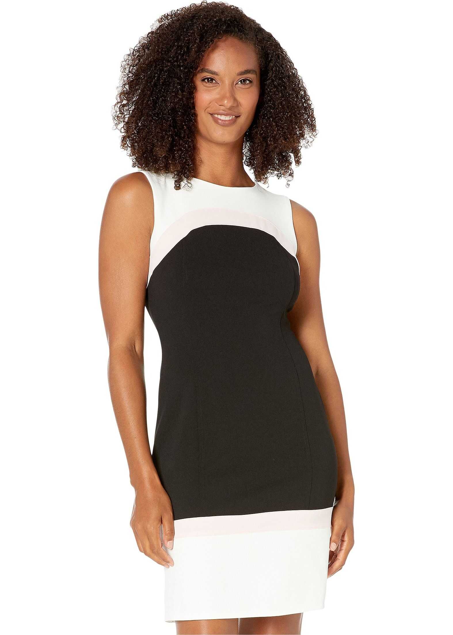 Tommy Hilfiger Color Block A-Line Dress Ivory/Ballerina Pink/Black
