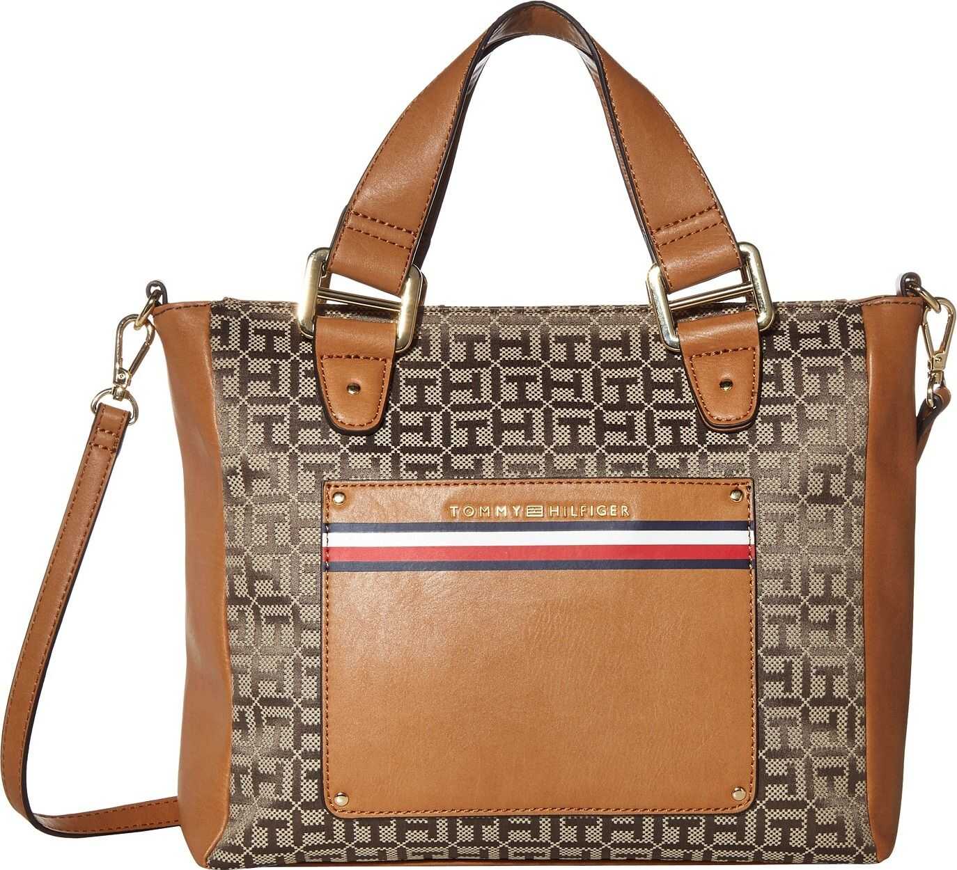 Tommy Hilfiger Mari Convertible Satchel Tan/Dark Chocolate