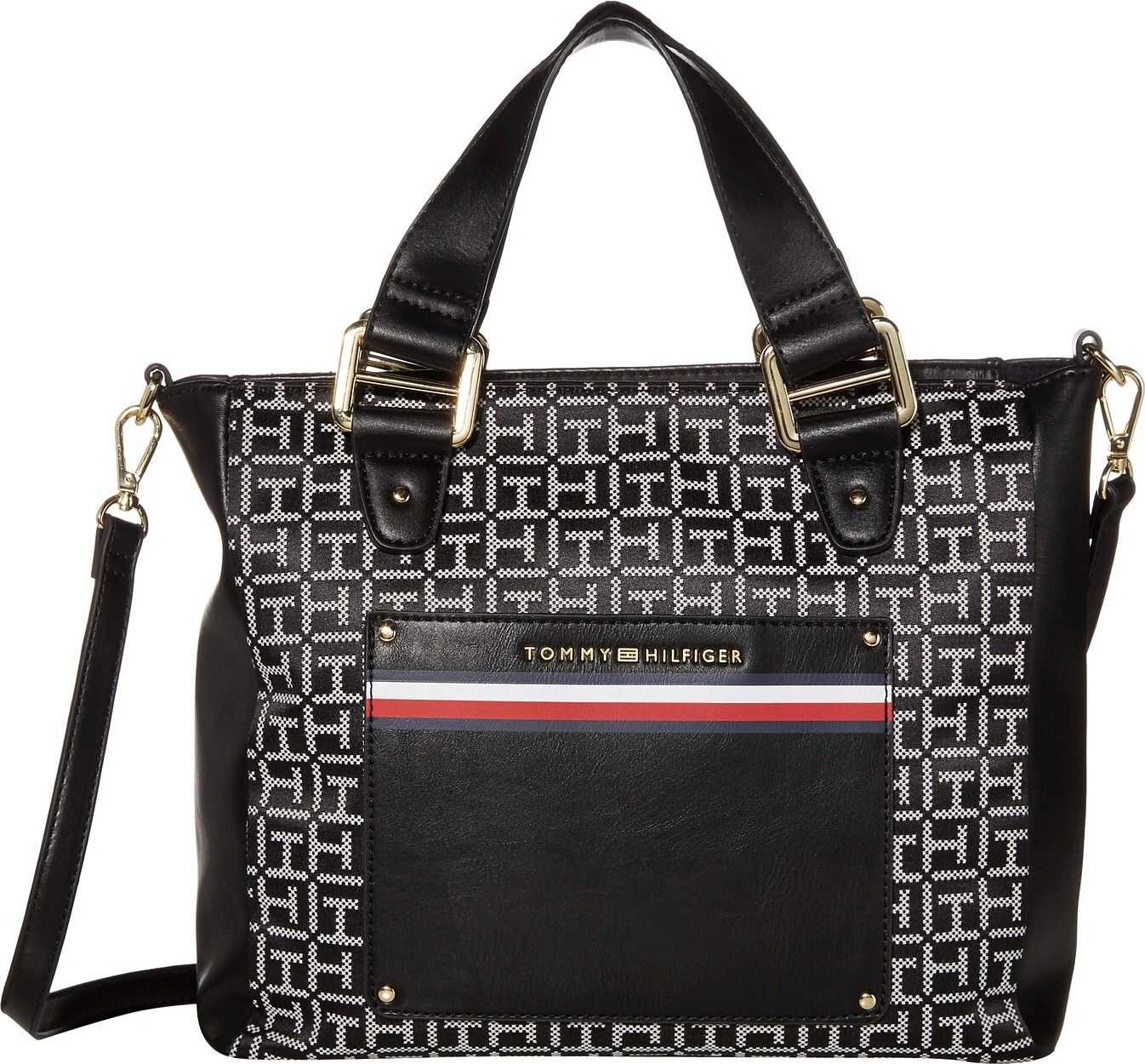 Tommy Hilfiger Mari Convertible Satchel Black/White