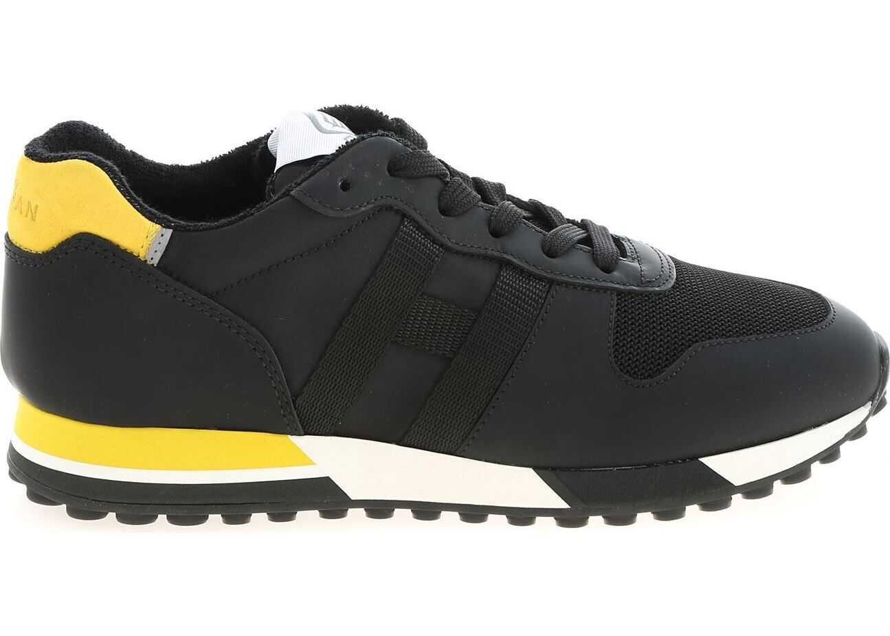 Hogan H383 Sneakers In Black And Yellow Black