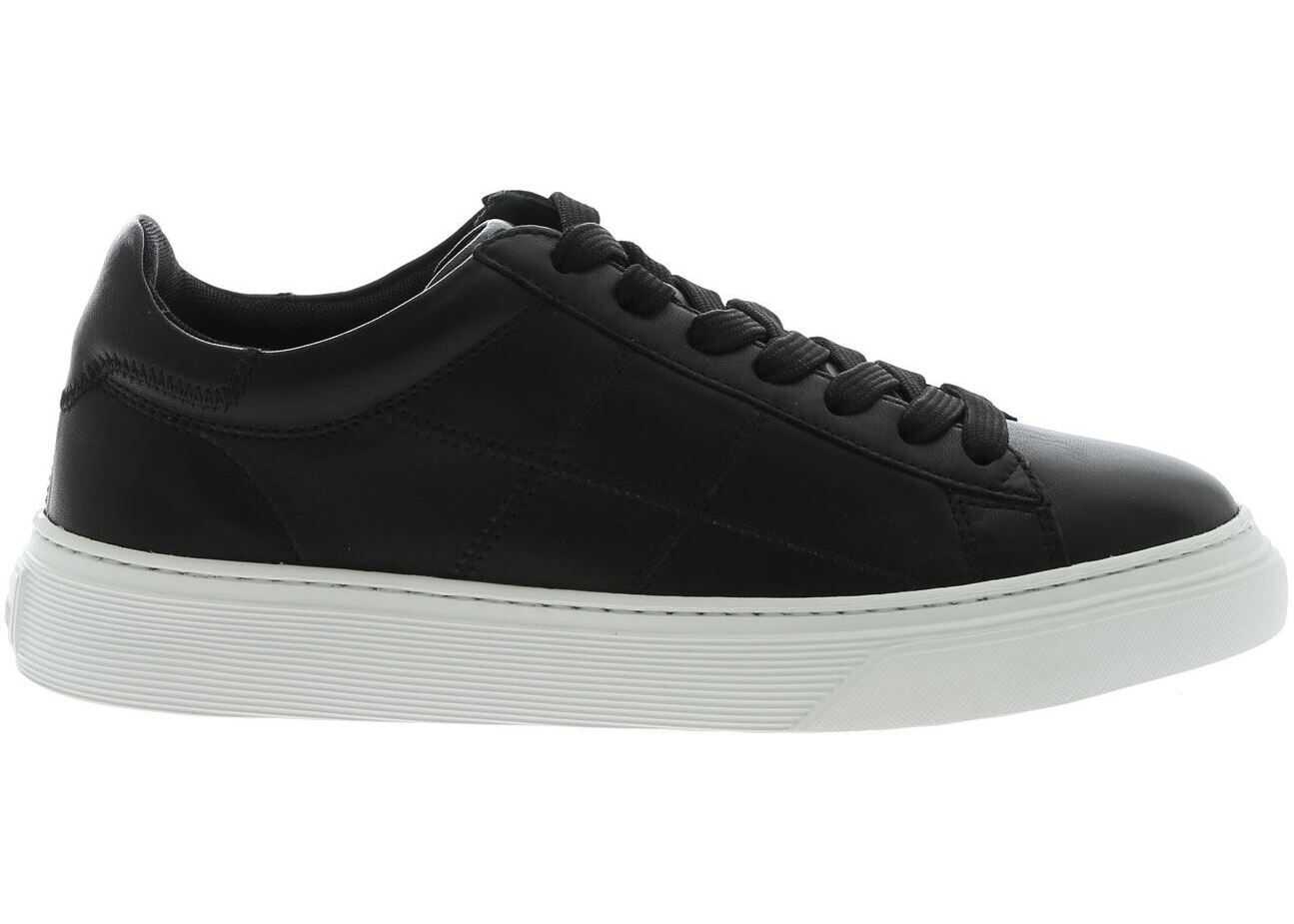 Hogan H365 Low Cut Sneakers In Black Black