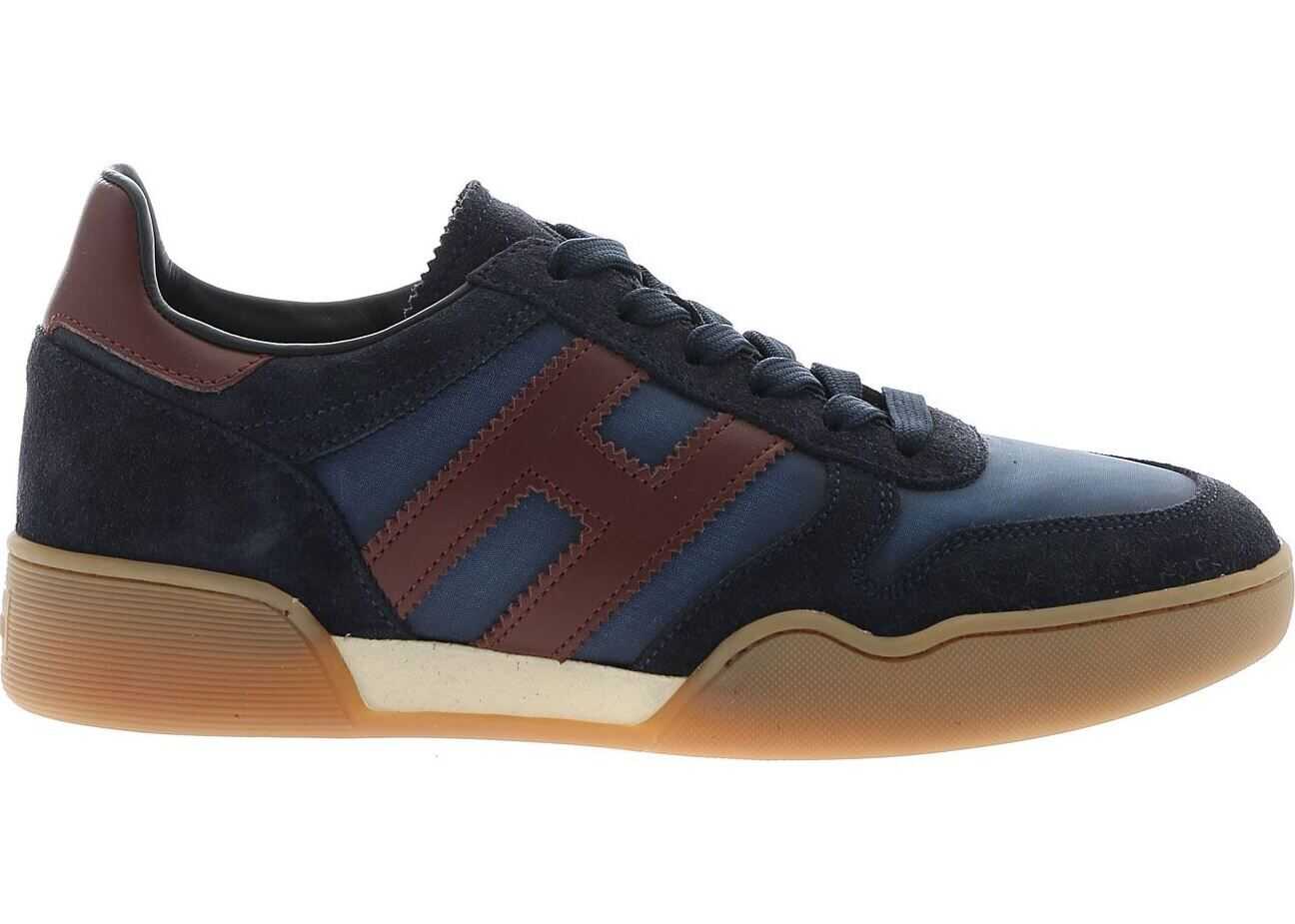 Hogan H357 Sneakers In Blue And Burgundy Blue