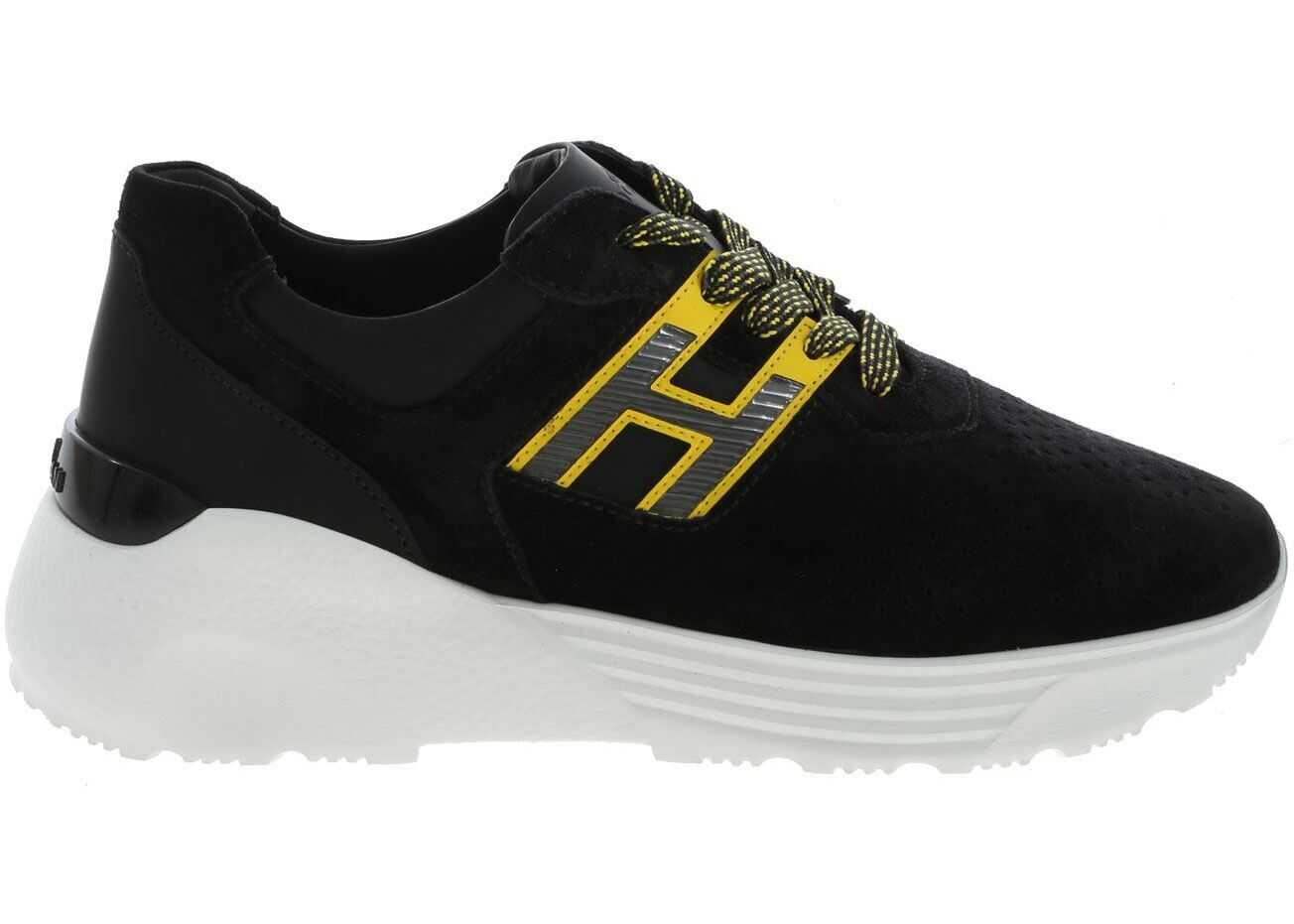 Hogan H443 Sneakers In Black And Yellow Black