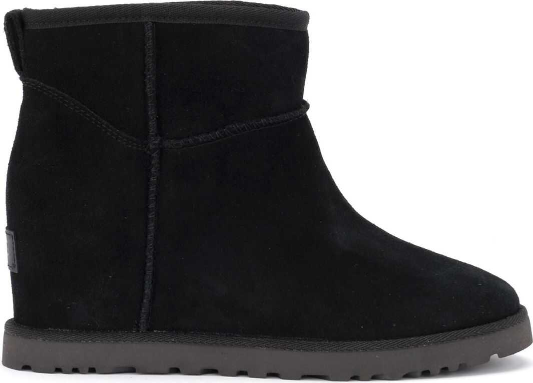 UGG Classic Femme Mini Ankle Boot In Black In Sheepskin And Suede Black