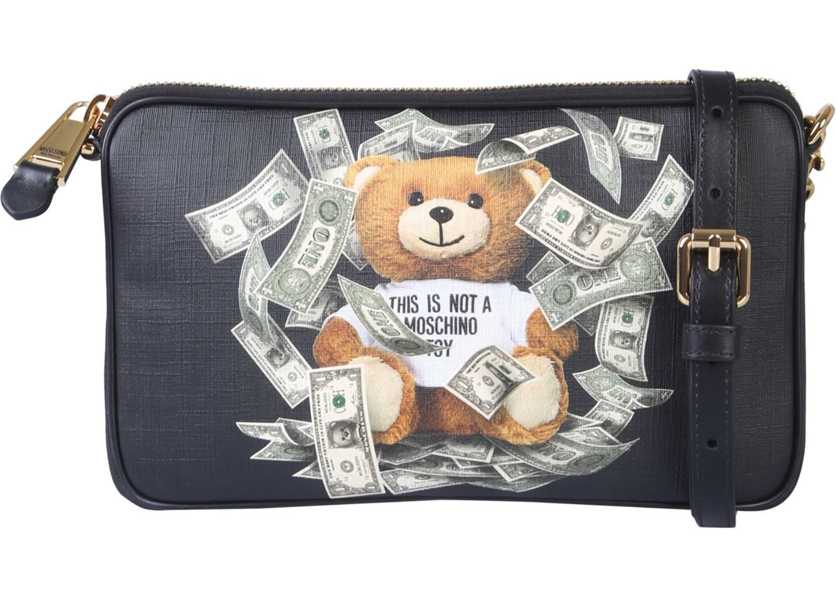 Moschino Mini Dollar Teddy Bear Bag BLACK