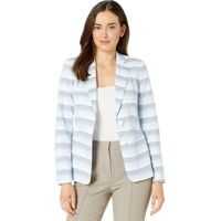 Sacouri casual Notch Collar Two-Button Stripe Jacket Femei