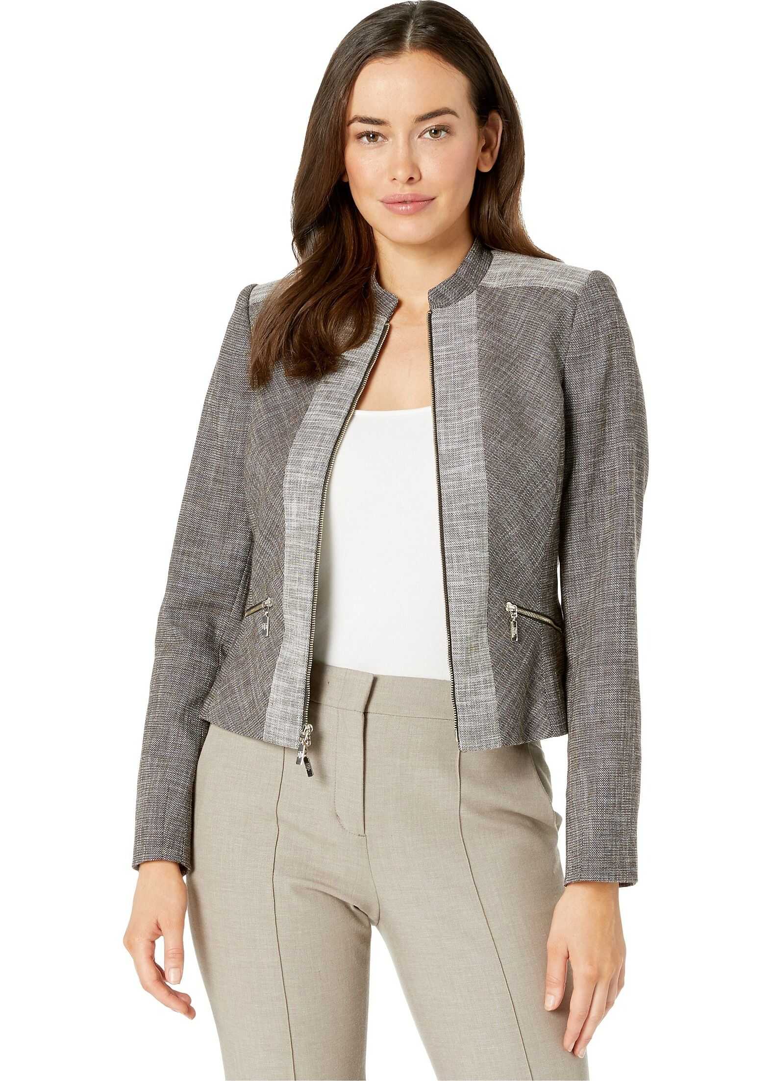 Tommy Hilfiger Contrast Novelty Zip front Jacket Teak/Ivory
