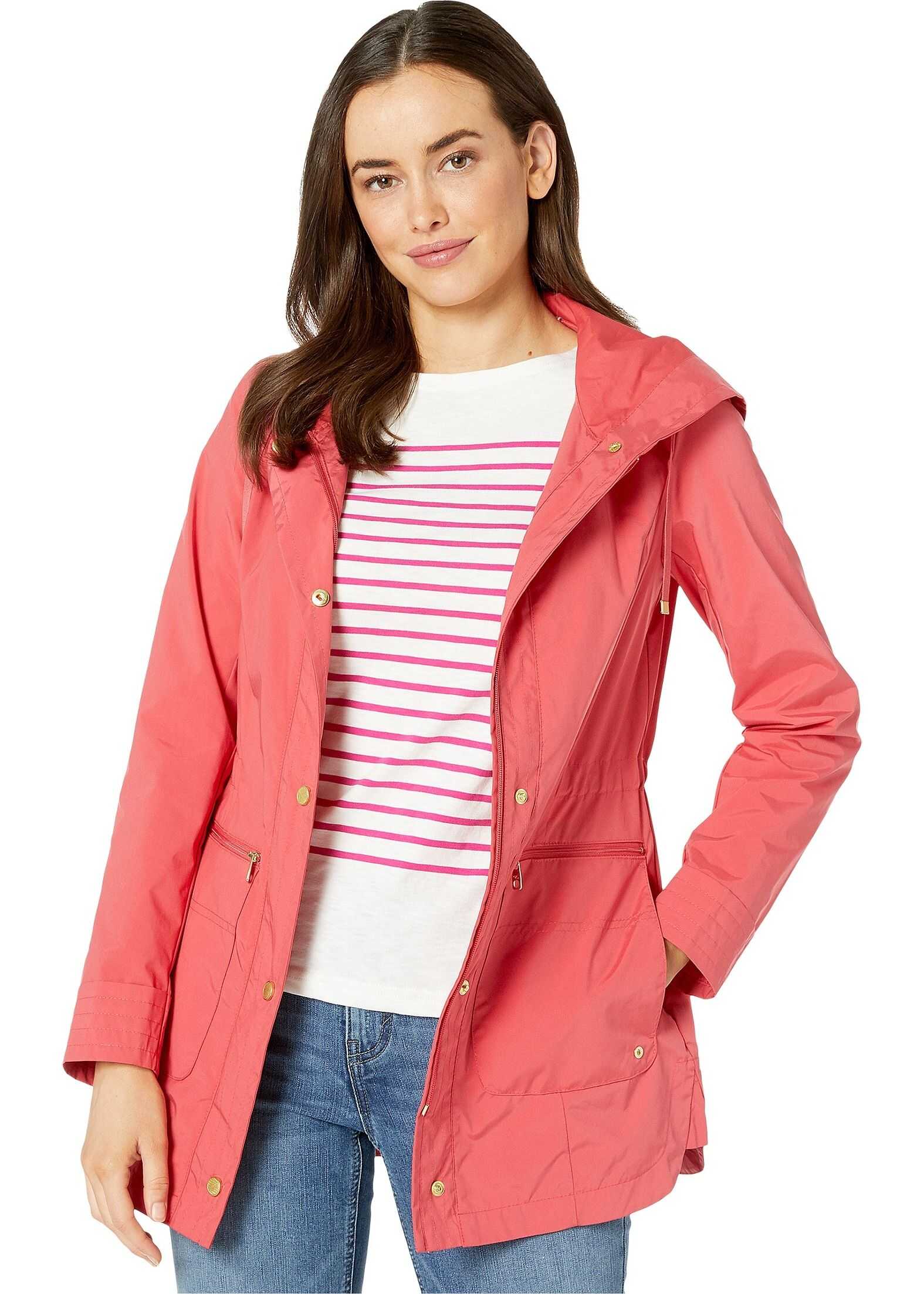 Cole Haan Packable Rain Jacket Red