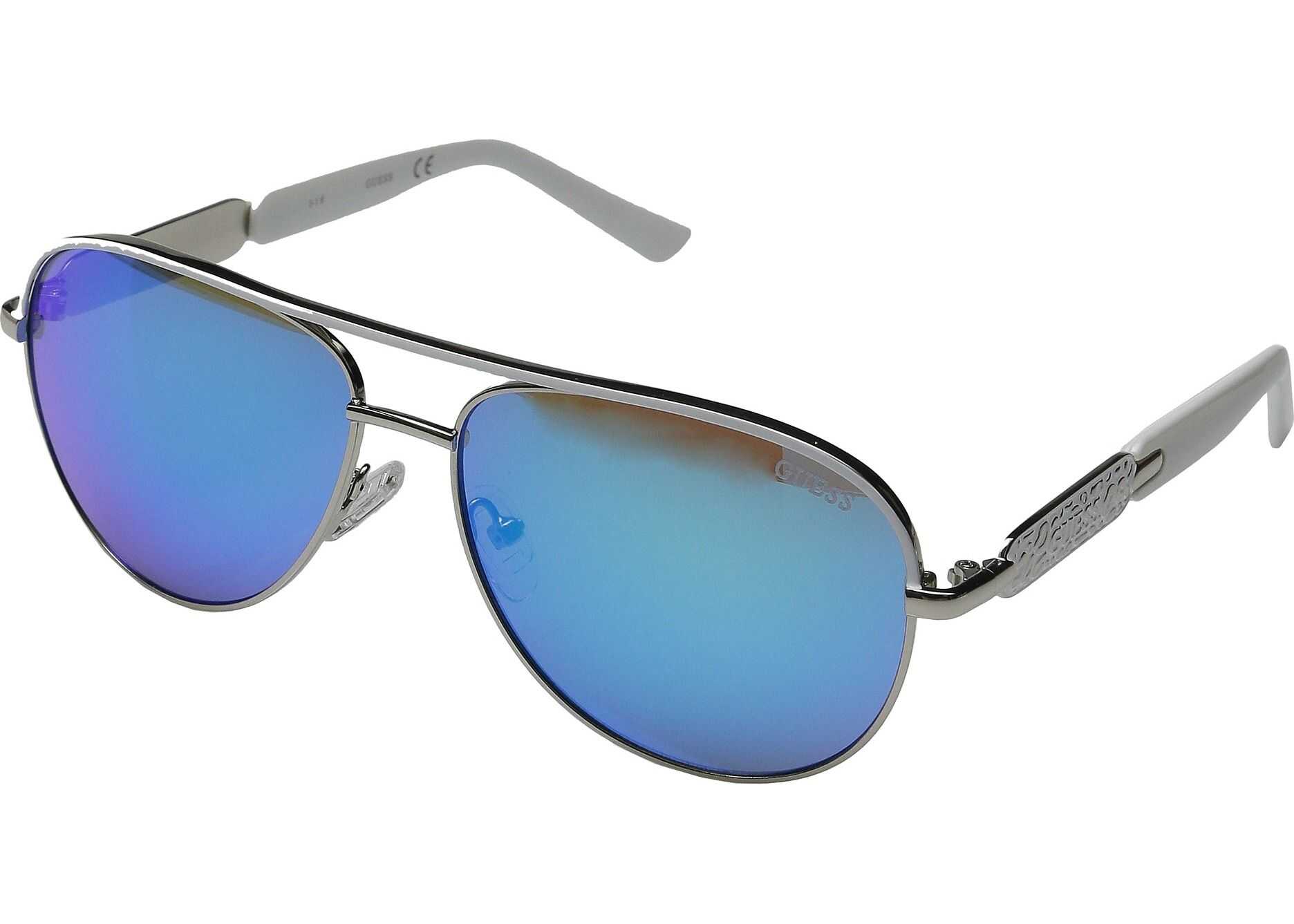 GUESS GF0287 Silver/Blue Mirror Lens