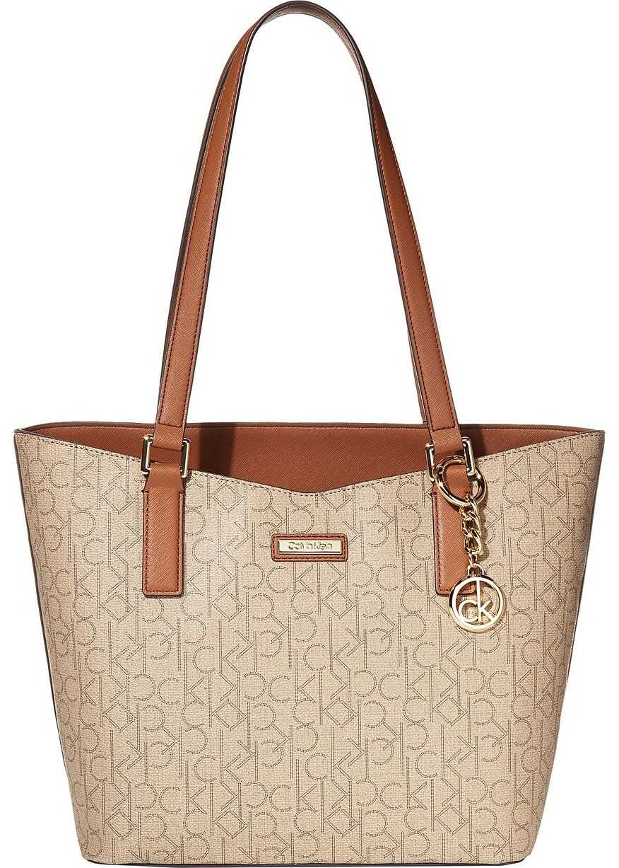 Calvin Klein Key Item Monogram Tote Natural/Luggage