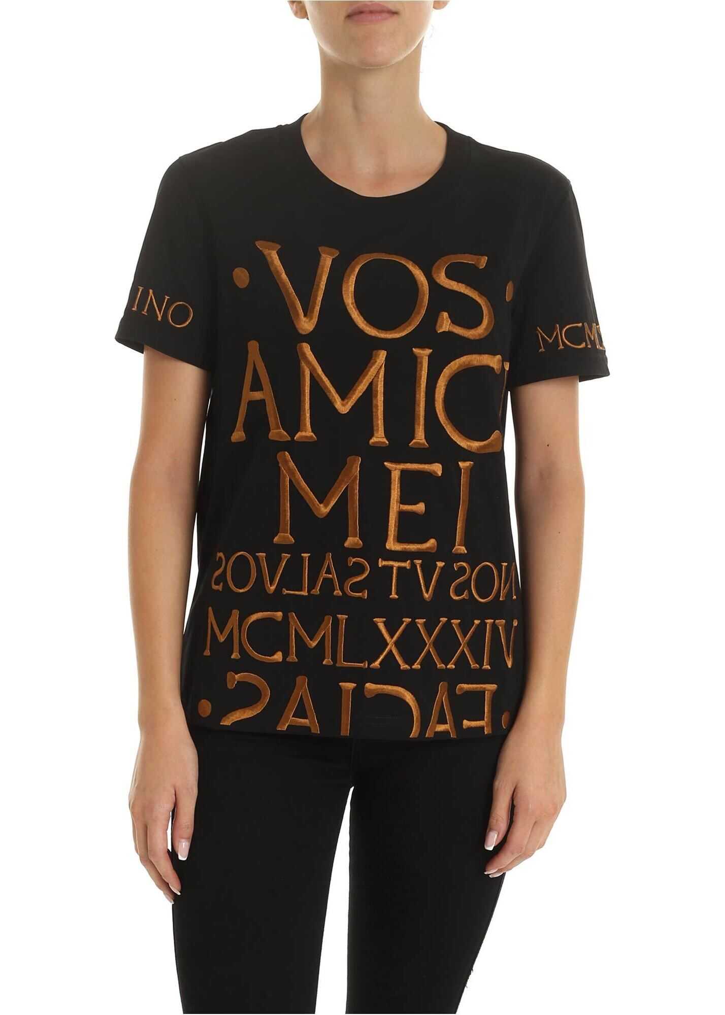 Moschino Vos Amici Mei T-Shirt In Black Black