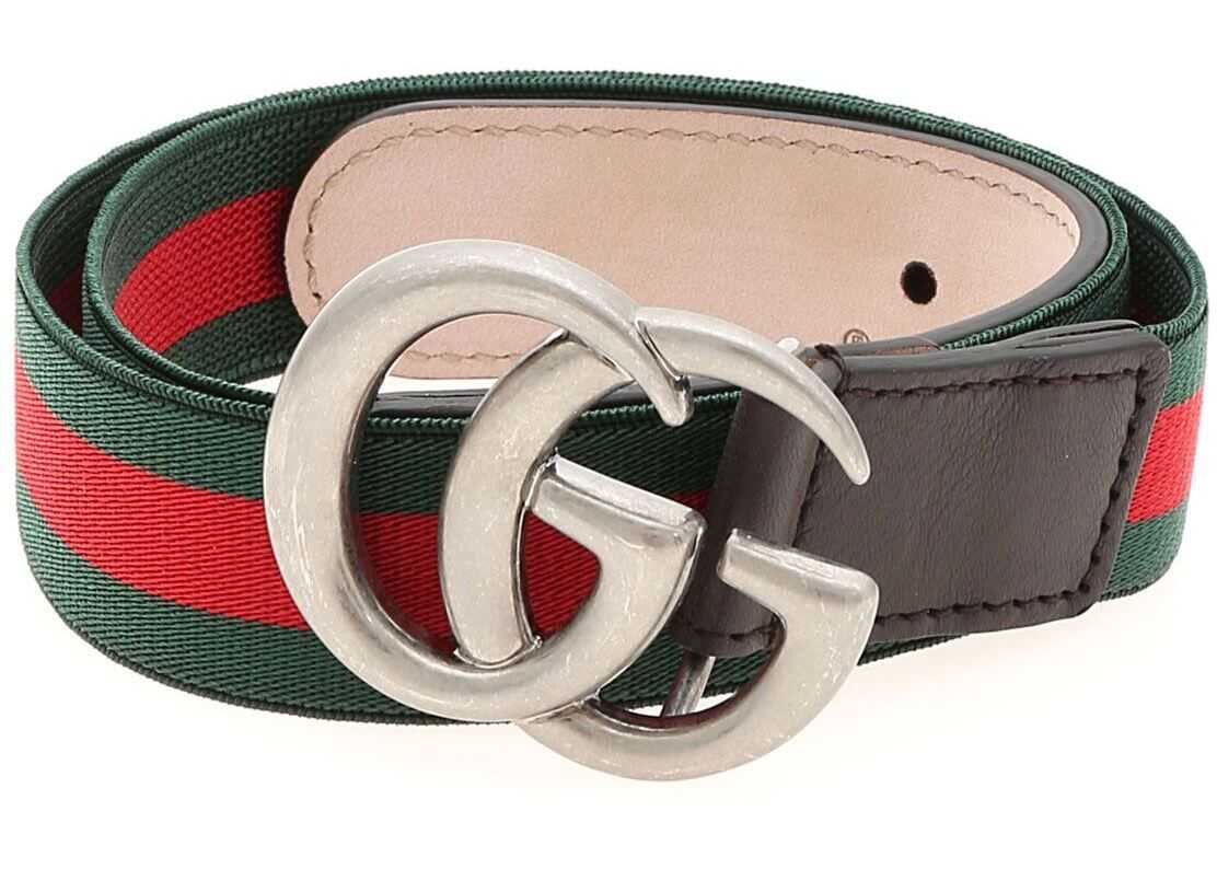 Gucci Web Fabric Belt In Red And Green 432707 HAENN 2061 Green