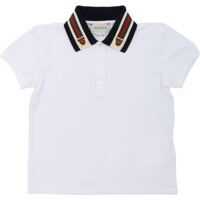 Tricouri Polo Tiger Web Collar Polo In White Baieti