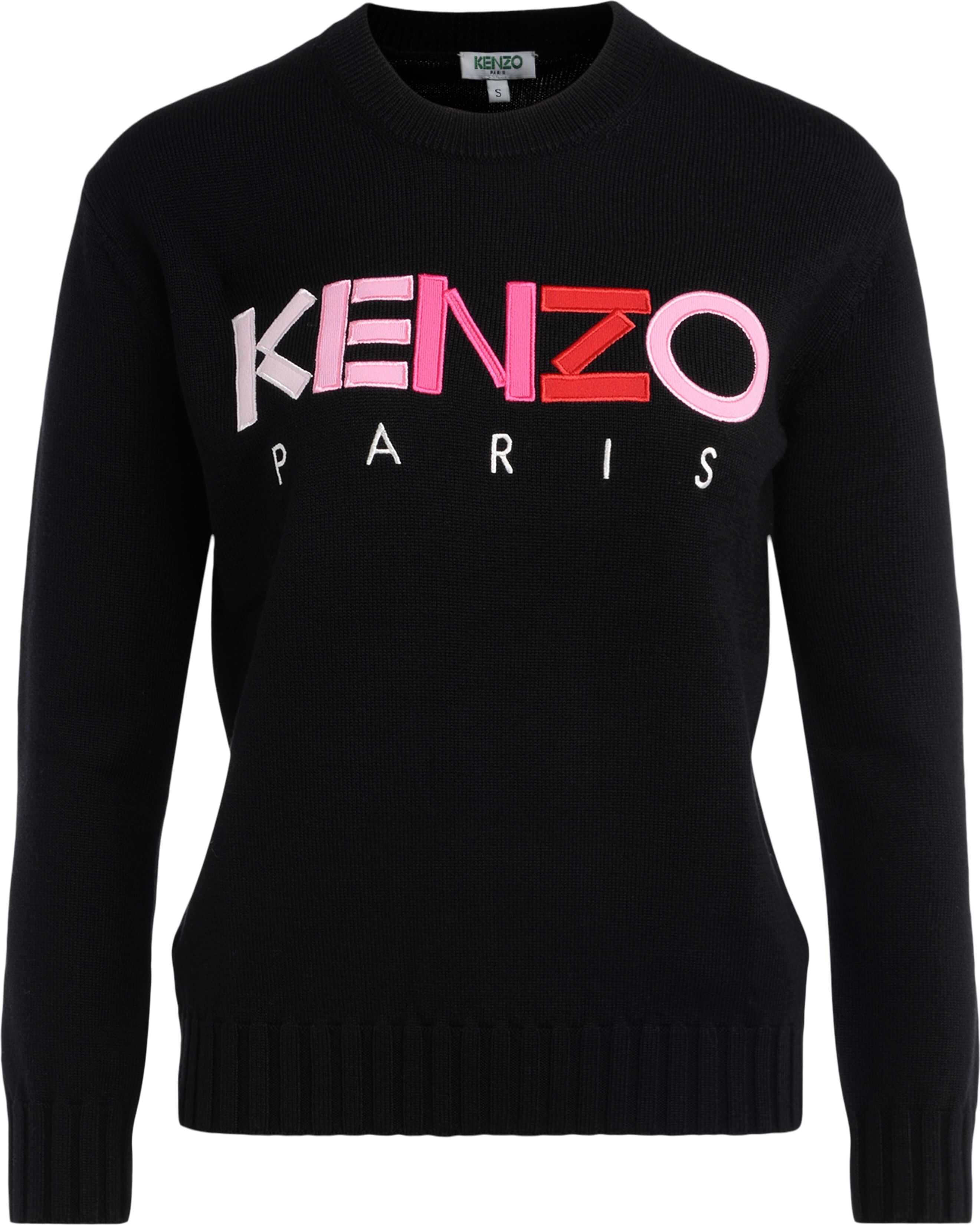 Kenzo Shirt In Black Fabric With Multicolored Front Logo Black