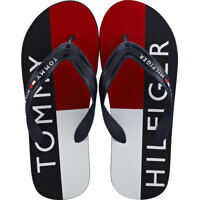 Slapi Tommy Hilfiger Print Beach Flip Flops Sandals In Midnight Navy*