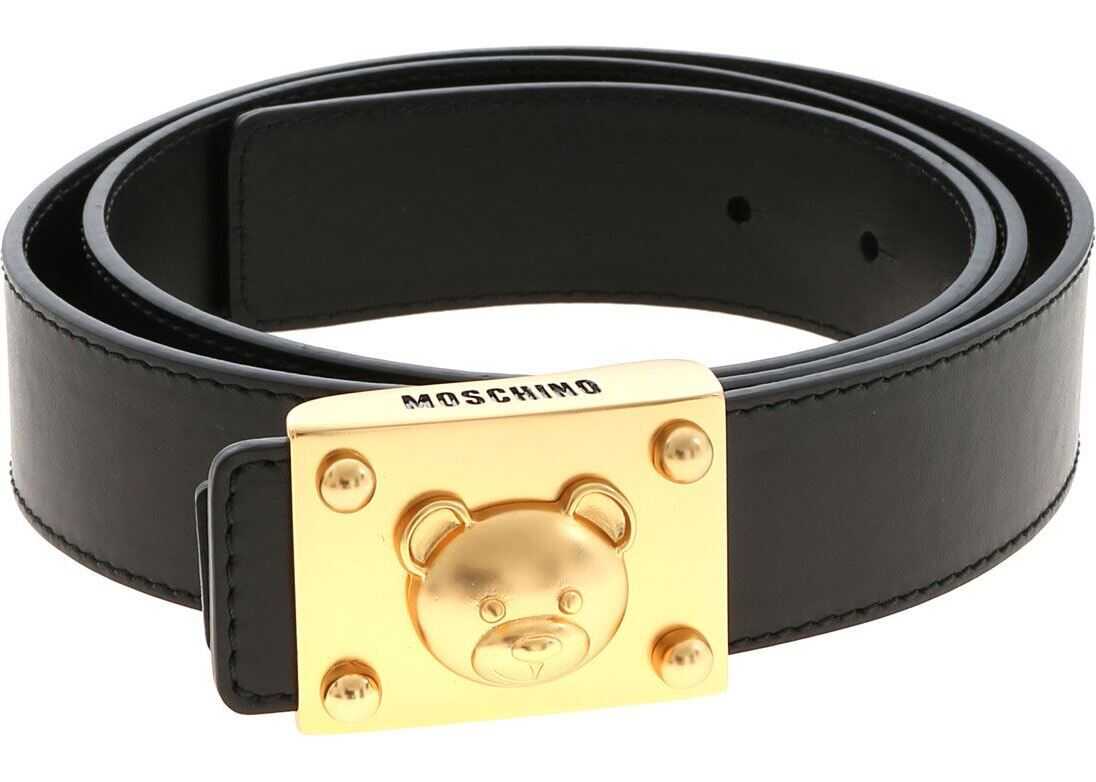 Moschino Teddy Bear Belt In Black Black