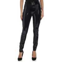 Colanti Black Vinyl Pants Femei