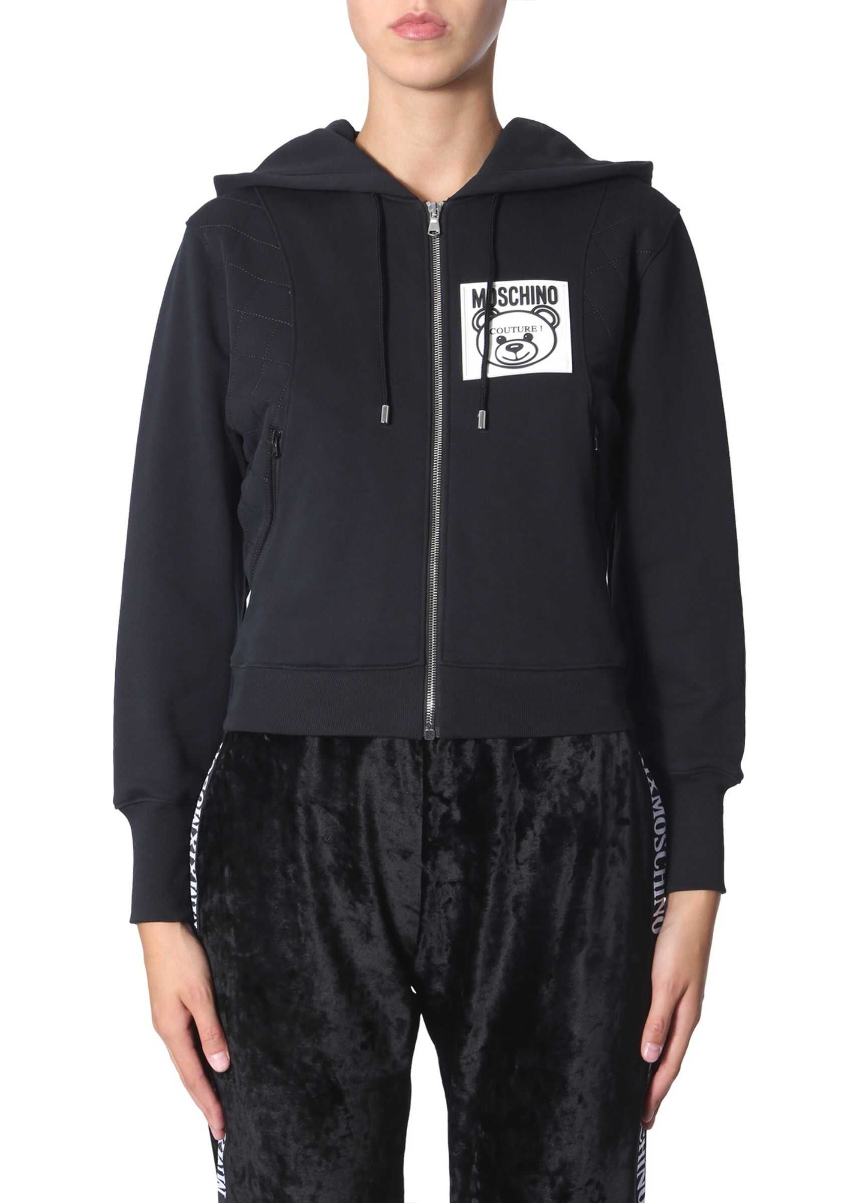 Moschino Hooded Sweatshirt With Zip BLACK