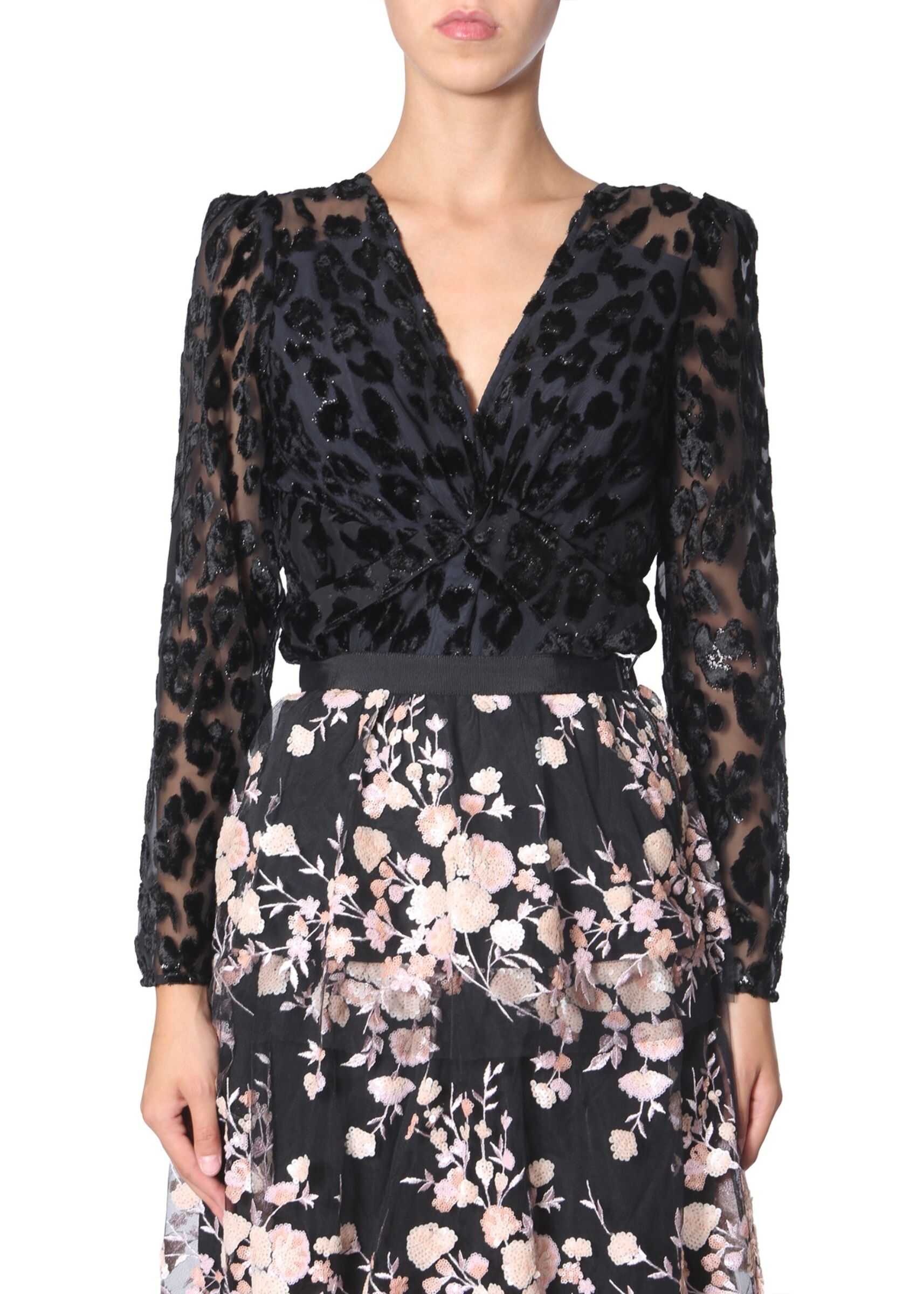 Self-Portrait Asymmetric Top BLACK
