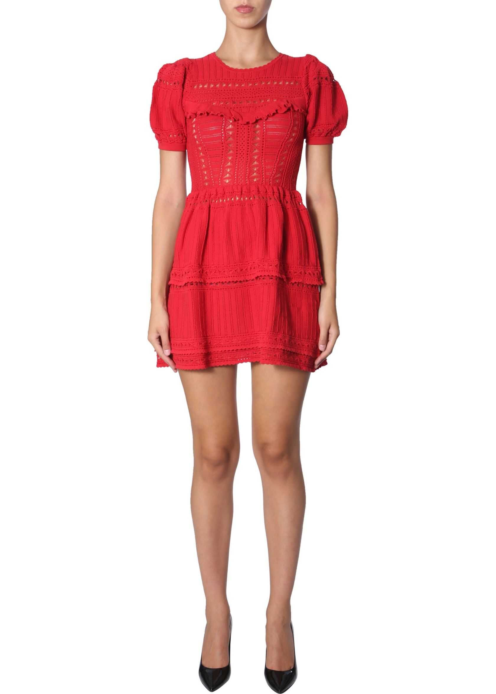 Self-Portrait Midi Dress RED