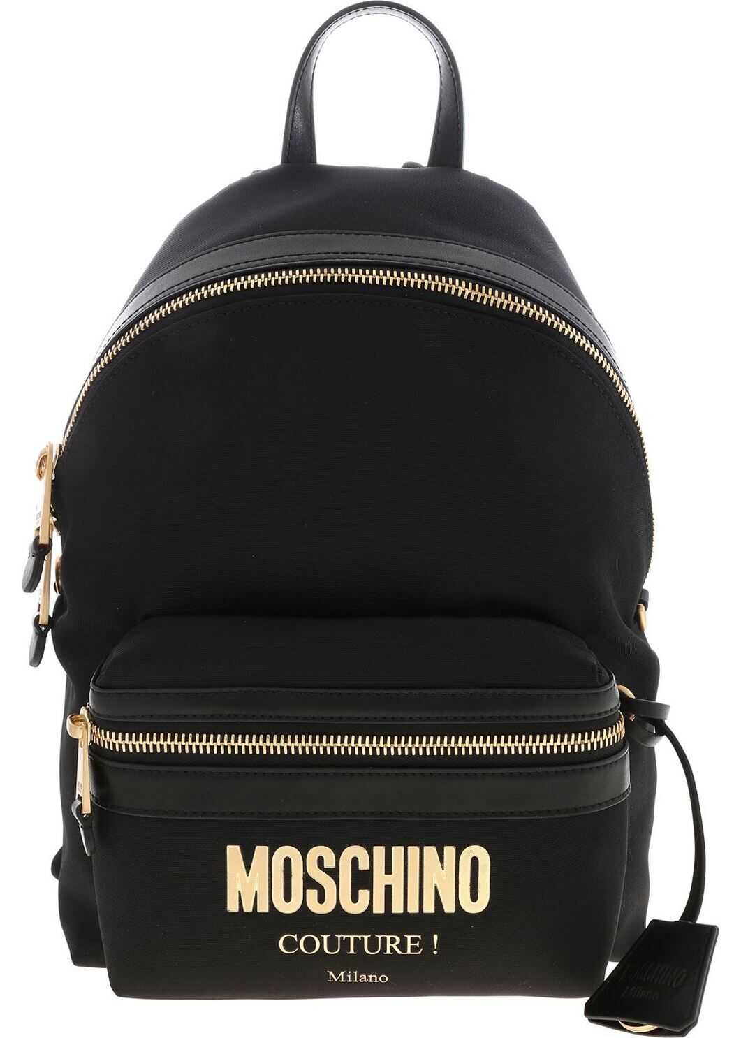 Moschino Black Backpack With Lettering Logo Black